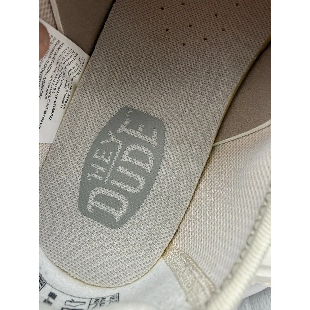 Hey Dude Sirocco Womens Size 6 Neutral Tan Cream Knit Casual Slip On Shoes NEW
